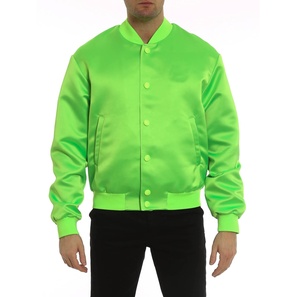 Chaqueta Universitaria de Béisbol Personalizada de Color Sólido, Talla Grande, de Alta Calidad, Satinada, Transpirable - Product Image 4