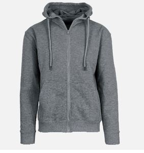 Sweat-shirt à capuche zippé pour homme, vert olive, coupe classique, couleur unie, décontracté, en molleton tricoté, pour l'automne - Product Image 4