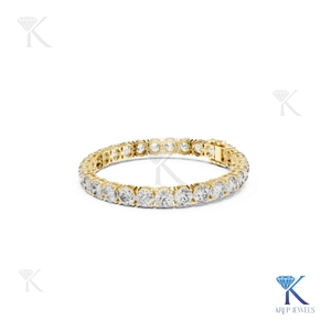 4.70 mm Lab Grown Diamond Tennis Bracelet Brilliant Cut 4 Prong 14K <b>Solid</b> <b>Gold</b> Fine Unisex Luxury Bridal Party Jewelry - Product Image 2
