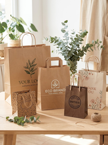 Bolsas de Papel Kraft Personalizadas con Asa, Reciclables y Reutilizables, para Compras, Empaque de Alimentos, Comida para Llevar - Product Image 4