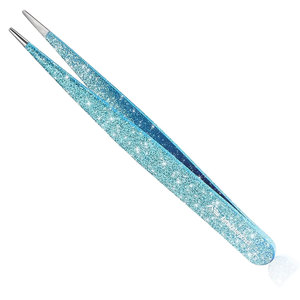Precision <b>Tool</b> for Men & Women Ingrown Hair Eyebrow Removal Cyan Color Professional Stainless Steel Eyebrow Tweezers - Product Image 4