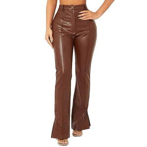 Pantalones de cuero modernos para mujer, corte ajustado, diseño de talle alto, para fiestas, salidas nocturnas y moda diaria con confianza. - Product Image 1