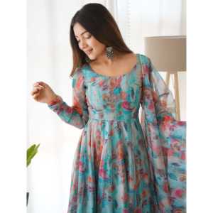 Hermoso vestido Anarkali para fiestas XS Talla Pent y Dupatta Outfit - Product Image 5