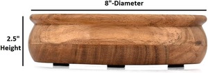 Bol de service jetable en bois rustique, bol à salade et fruits en bois naturel, vaisselle de cuisine artisanale pour la maison et la restauration - Product Image 2