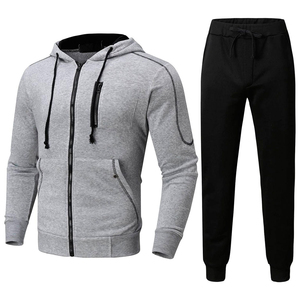 Survêtement à capuche zippé en molleton respirant polyester/coton pour homme – Nouvelle collection sportswear décontractée haute performance pour l'été - Product Image 5