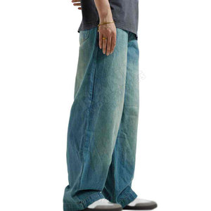 Pantalons pour hommes de qualité supérieure, service de fabrication OEM en gros, pantalons baggy en jean pour hommes lavés - Product Image 2