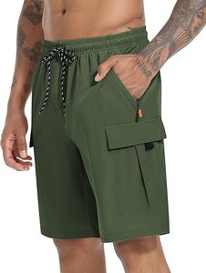 Men <b>Cargo</b> <b>Shorts</b> Drawstring Waist Quick Dry <b>Lightweight</b> Stretch Bermuda <b>Short</b> for Outdoor Casual Wear - Product Image 2