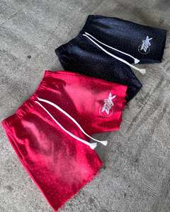 Pantalones Cortos de Chándal para Hombre 2026 con Logotipo Personalizado, Estilo Urbano de Verano, Vintage, Lavado Ácido, Retro, Desgastados, con Corte y Costura, Bajo sin Rematar y Cordón Ajustable - Product Image 5