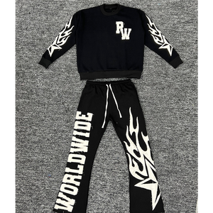 Streetwear Custom Eco-Friendly Casual Sun Faded Vintage Winter Plus Size Tracksuit Unisex Polar Fleece High Street Distressed - Product Image 4