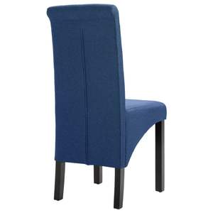 Ensemble de 2 chaises de salle à manger en tissu bleu, fabriquées en bois d'hévéa standard - Product Image 5
