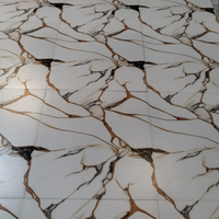 Carreaux de sol en céramique imprimés numériquement 600x600mm, surface brillante, couleur blanche, utilisation moderne pour villa