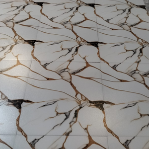 Carreaux de sol en céramique imprimés numériquement 600x600mm, surface brillante, couleur blanche, utilisation moderne pour villa - Product Image 4