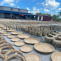 En gros, sets de table ronds en jonc de mer tressé, style bohème, pour mariage, fabriqués au Vietnam