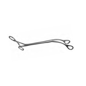 VATS Foerster Forceps Curved Left Oval Serrated Jaws 24cm Working length Overall Length 34cm 12mm Jaw 7mm Shaft -ZETOMEDPRO - Product Image 2