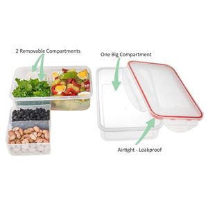 24oz Meal Prep Meal Prep Containers 3pcs <b>Microwavable</b> BPA Free Bento <b>Lunch</b> <b>Box</b> External Leak Proof Portion Control Container - Product Image 3
