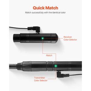 Ricevitore Wireless DMX con 7 Ricevitori e 1 Trasmettitore, Banda ISM 2.4G, Portata 200m, Adattatore per Borsa - per Accessori Illuminazione Scenica - Product Image 5