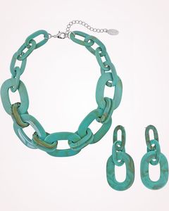 ชุดเครื่องประดับเรซิ่นไม้มะเกลือ สร้อยคอลูกปัดทรงรี พร้อมต่างหูเข้าชุด เครื่องประดับแฟชั่นสำหรับผู้หญิง สวมใส่เป็นเครื่องประดับทำมือ - Product Image 6