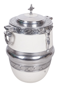 Urna Funeraria Religiosa de Metal, Estilo Americano Clásico, para Cenizas, en Blanco y Plateado, Colores Personalizables, Capacidad de 220 Pulgadas Cúbicas - Product Image 6