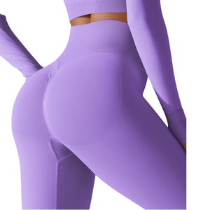 Leggings de yoga taille haute pour femmes, longueur intégrale, effet push-up, en Spandex et Nylon, extensibles dans les quatre sens, pour le sport et le fitness - Product Image 3