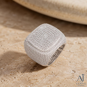 Anillo de Compromiso de Moissanita Cuadrado en Oro Blanco Chapado en Oro Rosa para Mujer, Diseño Pavé, Regalo para Fiesta de Boda - Product Image 6