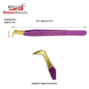 Custom <b>Silver</b> Professional Eyelash Applicator Tweezers Stainless Steel Anti-Static Precision Pointed High Quality Smooth Toothed - Product Image 4