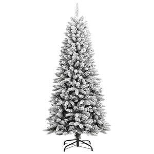 Árbol de Navidad Mediano Blanco y Verde de PVC y PE con Decoración Festiva de Acero - Product Image 2