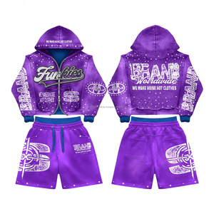 Custom Sweatsuit Track Short Set Nylon Polyester Suit <b>Summer</b> Two Piece Windbreaker Tracksuit Hoodie and Shorts <b>Jacket</b> Sets <b>Men</b> - Product Image 4