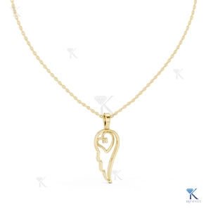 จี้เพชรเลี้ยงในห้องปฏิบัติการรูปปีก ดีไซน์หรูหรา สร้อยคอทองคำแท้ 14K 18K ของขวัญแทนใจสำหรับผู้หญิง เครื่องประดับอันทรงคุณค่า - Product Image 6