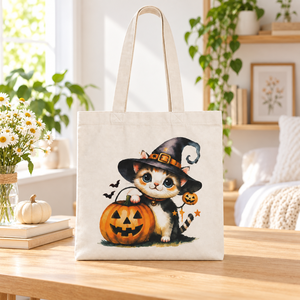Sac fourre-tout Little Witch Kitty - 38x42 cm 38x42x0 cm 140 GSM Coton non teint Logo personnalisé Marquage personnalisé Impression personnalisée Utilisation promotionnelle - Product Image 6