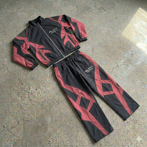 Custom Men's Winter Solid Cotton Hooded <b>Tracksuits</b> Printed Windbreaker 2-Piece Zipper Waterproof Windbreaker <b>Tracksuits</b> - Product Image 2