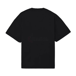 Camiseta Oversize de Algodón Grueso para Hombre con Logotipo Personalizado en la Parte Delantera, Anti-Pilling, Manga Corta, Cuello Redondo, Estilo Casual Urbano - Product Image 2