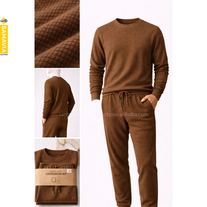 Ensembles de vêtements d'hiver confortables pour hommes RTS, 100% coton piqué, texture gaufrée, couleur unie |   Fournisseur OEM Samavia Commandes en gros - Product Image 3