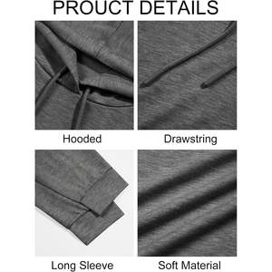 2025 <b>Men's</b> Lightweight Pullover <b>Hoodie</b> Long Sleeve Casual Workout Athletic Sweatshirt Custom Label Available in XXS Size - Product Image 3