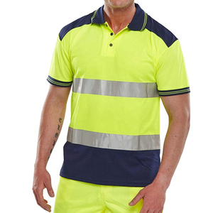 Polo de sécurité haute visibilité à manches longues avec bande réfléchissante, respirant, vêtements de travail industriels, uniforme de sécurité pour la construction - Product Image 1