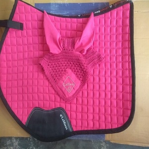Ensemble de tapis de selle respirant et de bonnet anti-mouches matelassé pour chevaux, équipement équestre personnalisable en couleur, taille et logo brodé pour l'équitation à Kanpur - Product Image 3