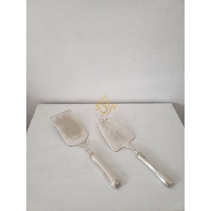 ชุดอุปกรณ์เสิร์ฟเค้กพรีเมียมพร้อมด้ามจับหินอ่อน มีดตัดขนมขัดเงา อุปกรณ์ครัวสุดหรูสำหรับตัดและเสิร์ฟเค้ก - Product Image 1