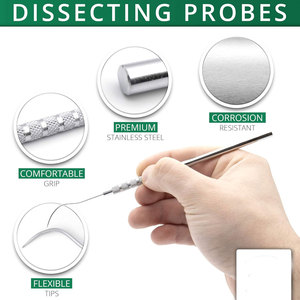 Ensemble de sondes et crochets de précision en acier inoxydable pour la dissection, le modelage de l'argile et de la cire, la couture et les travaux dentaires de précision - Product Image 4