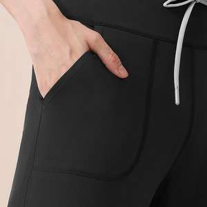 Pantalon de yoga évasé taille haute pour femme, couleur unie, coupe droite, vêtement de sport confortable à jambe large, vente en gros - Product Image 5