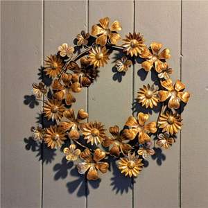 Guirnalda de Hojas Metálicas Verdebronce para Colgar en la Pared, Decoración con Patina Envejecida, Guirnalda de Follaje Otoñal, Arte Mural para Entrada del Hogar - Product Image 5