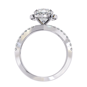Luxury <b>Cushion</b> Halo Diamond Engagement Ring with Split Shank - Product Image 2