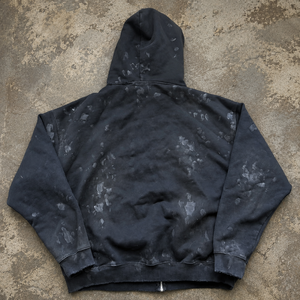 Sweat-shirts à capuche zippés pour hommes Hongguan Streetwear, logo personnalisé, coupe oversize, 100% coton, effet vintage délavé, broderie usée. - Product Image 3