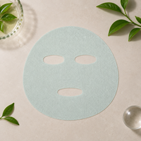 Masque facial en tissu non tissé Y583 au thé vert et aux fibres, masque hydratant au collagène pour le soin de la peau, type crème glacée aux herbes