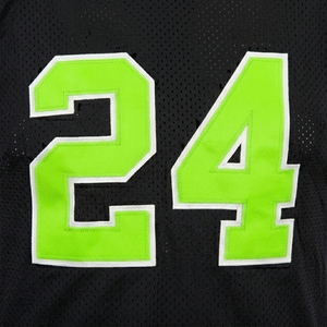 Conjunto de Fútbol Americano Personalizado Negro con Verde Neón, Número 24, Cuello en V, Manga Corta, Poliéster que Absorbe la Humedad, Uniforme para Hombre Adulto - Product Image 6