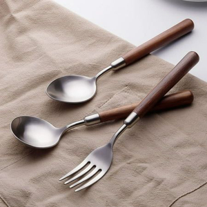 Vintage Design <b>Flatware</b> <b>Set</b> Tableware Cutlery <b>Set</b> Modern Stainless Steel Cutlery With Wooden Handles in Reasonable Price - Product Image 2