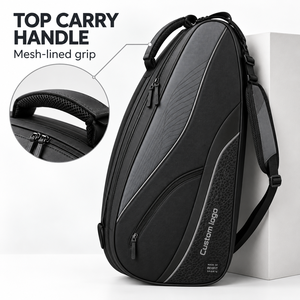 Sac de raquette de squash avec panneau latéral texturé personnalisé et sangle de transport réglable pour le rangement d'équipements sportifs, bandoulière - Product Image 2