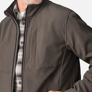 Chaqueta de Forro Polar Gris para Hombre con Cierre de Cremallera, Cuello Alto, Ropa Exterior Informal Resistente al Viento para Otoño - Product Image 2