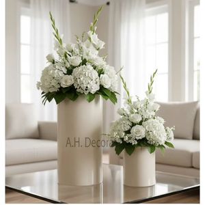 Modern Matte Black Metal <b>Flower</b> Cylinder Vase Set Portable Tabletop Vase <b>for</b> Home Decor Living Room <b>Centrepiece</b> - Product Image 3