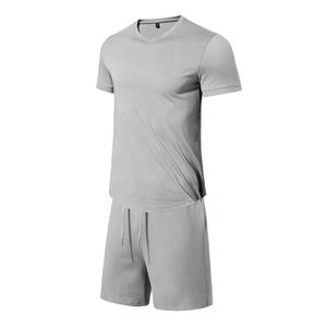 Vente directe en gros d'usine d'ensemble de survêtement 2 pièces pour hommes ensemble t-shirt et short personnalisés Ensemble t-shirt ample + short - Product Image 2