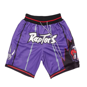 กางเกงบาสเก็ตบอลผู้ชาย MAX WORLD ENTERPRISES Raptors ผ้าตาข่ายด้านหน้า โลโก้ ปัก ลายกลางเอว มีเชือกผูก ระบายอากาศได้ดี แห้งเร็ว - Product Image 1