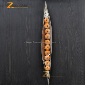 Boule de citrouille décorative en fleurs séchées indiennes, bateau en noix de coco séchée, artisanal, écologique, décoration intérieure/extérieure élégante pour la maison - Product Image 2